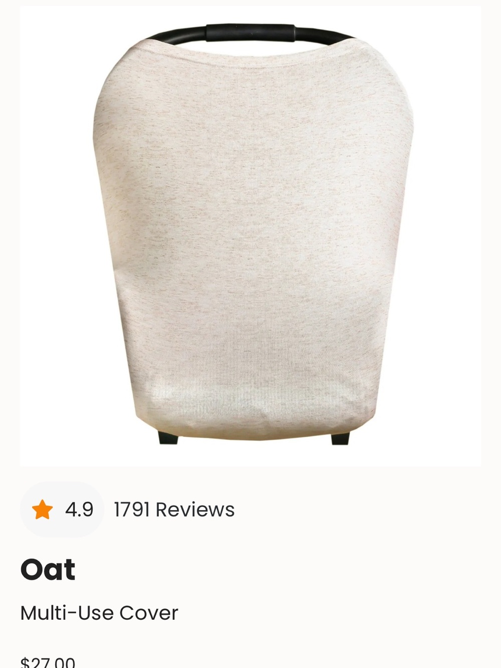 Copper Pearl Stretchy Oat Car Seat & Gear Cover